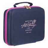 All Things Are Possible Navy Two-fold Organizer Bible Case - Matthew 19:26