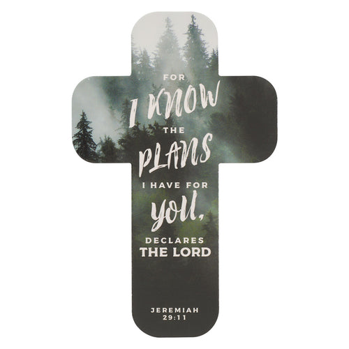 I Know the Plans Pine Forest Cross Bookmark Set - Jeremiah 29:11