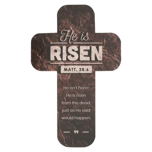 He is Risen Stone Cross Bookmark Set - Matthew 28:6