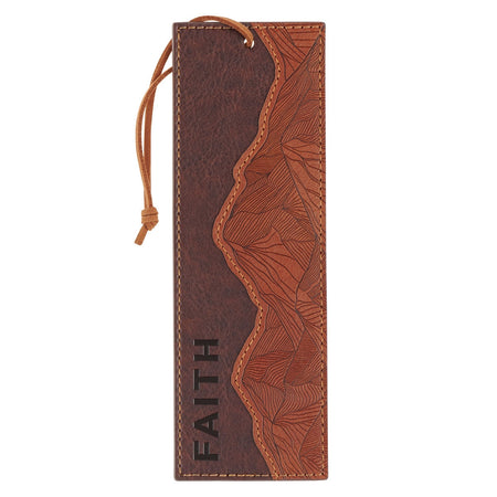 The Plans Cocoa Brown and Taupe Faux Leather Bookmark - Jeremiah 29:11