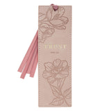 Trust Mottled Blush Faux Leather Bookmark - Proverbs 3:5 - KI Gifts Christian Supplies