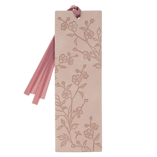 Trust Mottled Blush Faux Leather Bookmark - Proverbs 3:5