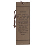 The Plans Cocoa Brown and Taupe Faux Leather Bookmark - Jeremiah 29:11 - KI Gifts Christian Supplies