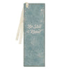 Be Still Teal Floral Faux Leather Bookmark - Psalm 46:10 - KI Gifts Christian Supplies