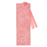 Trust Coral Floral Faux Leather Bookmark - Isaiah 40:31