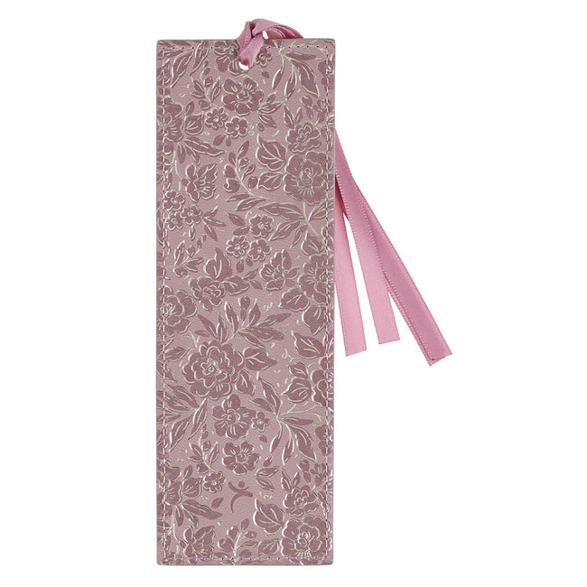 Be Still and Know Dusty Mauve Faux Leather Bookmark - Psalm 46:10