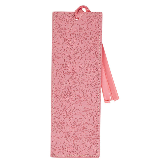 For I Know the Plans Sunset Pink Faux Leather Bookmark - Jeremiah 29:11