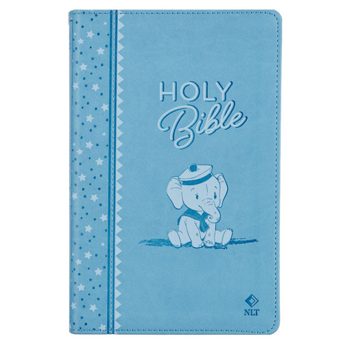 Blue Faux Leather NLT Keepsake Bible for Boys - KI Gifts Christian Supplies