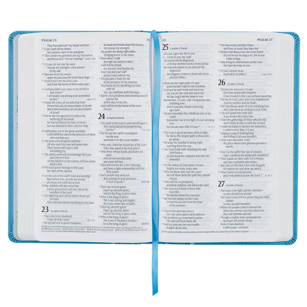 Blue Faux Leather NLT Keepsake Bible for Boys