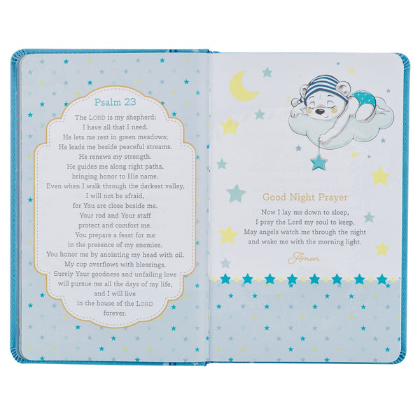 Blue Faux Leather NLT Keepsake Bible for Boys