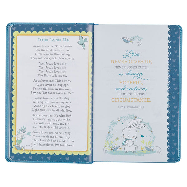 Blue Faux Leather NLT Keepsake Bible for Boys