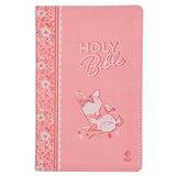 Pink Faux Leather NLT Baby Keepsake Bible for Girls