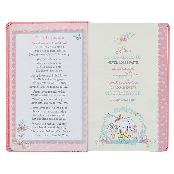 Pink Faux Leather NLT Baby Keepsake Bible for Girls