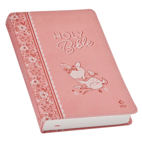 Pink Faux Leather NLT New Testament Keepsake Bible for Girls