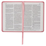 Pink Faux Leather NLT New Testament Keepsake Bible for Girls