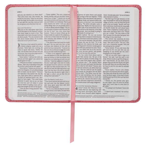 Pink Faux Leather NLT New Testament Keepsake Bible for Girls