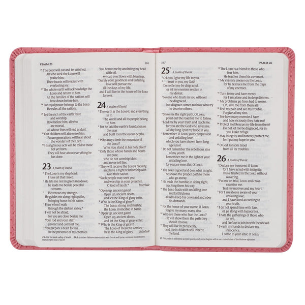 Pink Faux Leather NLT New Testament Keepsake Bible for Girls