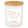 All Things For Good Calming Breeze Candle in a Glass Jar - Romans 8:28 - KI Gifts Christian Supplies