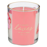 A Friend Loves at All Times Fresh Air and Sea Salt Scented Candle in a Glass Jar - Proverbs 17:17 - KI Gifts Christian Supplies