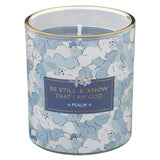 Be Still and Know Seaside Breeze Scented Candle in a Glass Jar - Psalm 46:10 - KI Gifts Christian Supplies