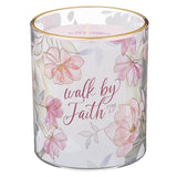 Walk by Faith Pink Aloe Bamboo Scented Candle in A Glass Jar - 2 Corinthians 5:7