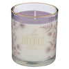 Always Be Joyful Dusty Mauve Rain-Drenched Lotus Scented Candle in a Glass Jar - 1 Thessalonians 5:16. - KI Gifts Christian Supplies