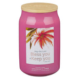 Bless You and Keep You Applewood and Amber Scented Candle in a Glass Jar - Numbers 6:24 - KI Gifts Christian Supplies