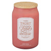 Trust In The Lord Coral Cascade Citrus Grove Scented Glass Candle in a Glass Jar - Isaiah 40:31 - KI Gifts Christian Supplies