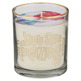 You Are Amazing Driftwood and Sea Salt Scented Candle in a Glass Jar - KI Gifts Christian Supplies