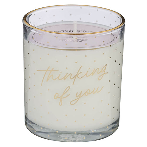 Thinking of You Bali Green Zest Scented Candle in a Glass Jar - KI Gifts Christian Supplies
