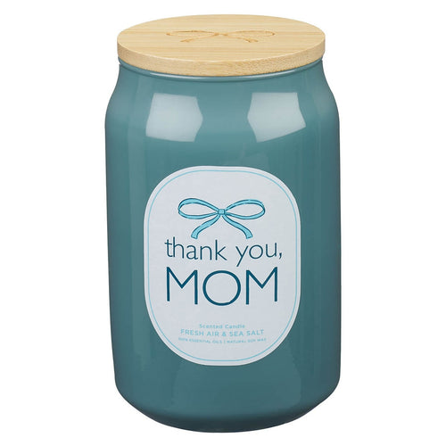 Thank You, Mom Fresh Air and Sea Salt Scented Candle in Glass Jar - KI Gifts Christian Supplies