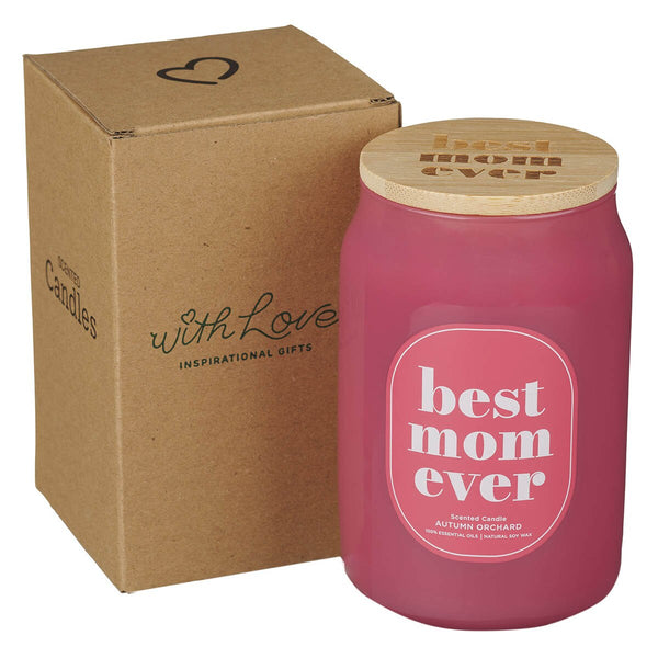 Best Mom Ever Autumn Orchard Scented Candle in a Glass Jar