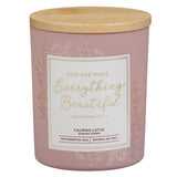 Everything Beautiful Calming Lotus Scented Candle in a Glass Jar - Ecclesiastes 3:11