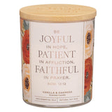 Be Joyful in Hope Vanilla & Oakmoss Scented Candle in a Glass Jar - Romans 12:12