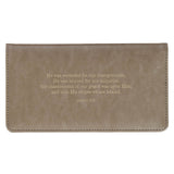 Amazing Grace Taupe Faux Leather Checkbook Wallet - Isaiah 53:3