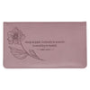 Joyful Mauve Floral Faux Leather Checkbook Wallet - 1 Thessalonians 5:16