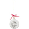 A Savior Has Been Born White Ceramic Disc Ornament - Luke 2:11 - KI Gifts Christian Supplies