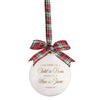 A Child is Born White Ceramic Christmas Ornament - Isaiah 9:6 - KI Gifts Christian Supplies