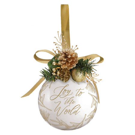 Joy to World Round Resin Ornament