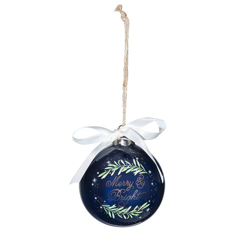 The Merry and Bright Blue Ceramic Christmas Ornament - KI Gifts Christian Supplies