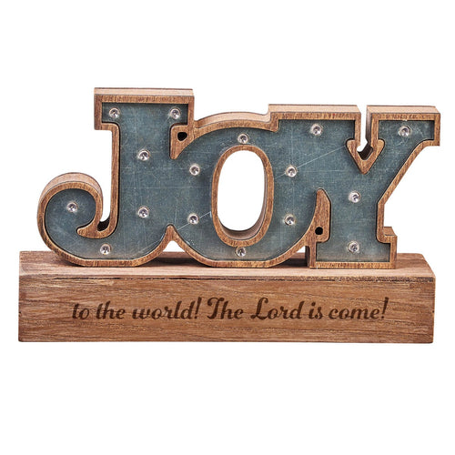 JOY Table Top Lighted Sign - KI Gifts Christian Supplies