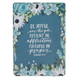 Be Joyful Blue Floral Clipboard and Notepad – Romans 12:12