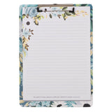 Be Joyful Blue Floral Clipboard and Notepad – Romans 12:12