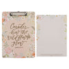 Consider the Wildflowers Peach Floral Clipboard and Notepad – Luke 12:27 - KI Gifts Christian Supplies