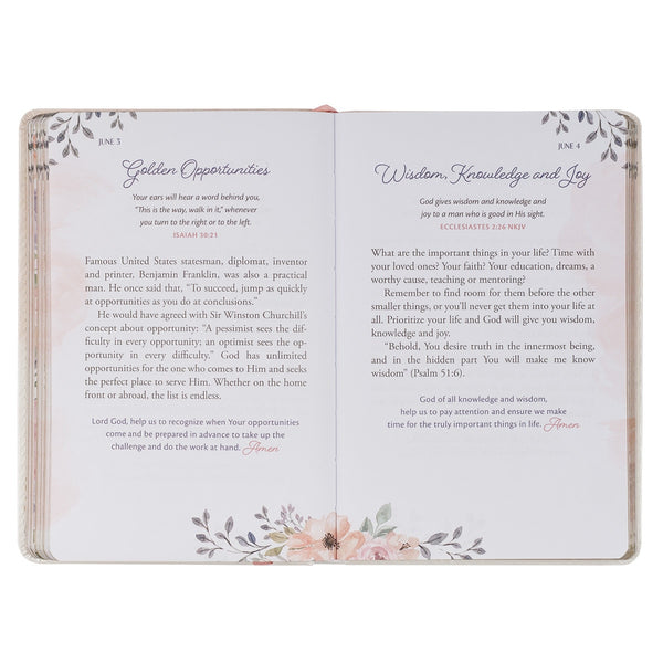 Godly Wisdom for Women White Faux Leather Devotional