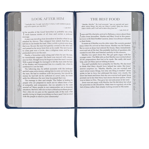 Words of Jesus for Daily Living Blue Faux Leather Devotional