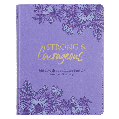 Strong and Courageous Purple Faux Leather Devotional