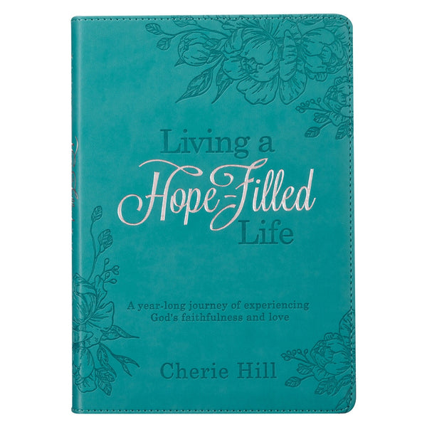 Living A Hope-Filled Life Teal Faux Leather Devotional - KI Gifts Christian Supplies