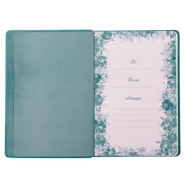 Living A Hope-Filled Life Teal Faux Leather Devotional