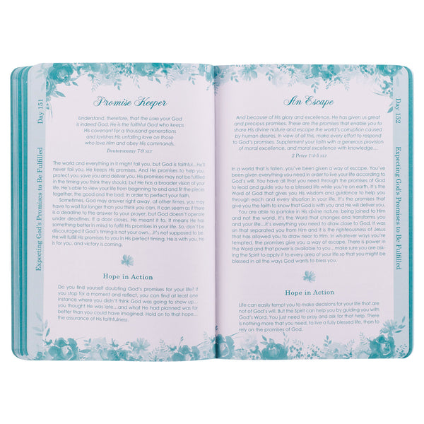 Living a Hope-Filled Life Blue Floral Softcover Devotional